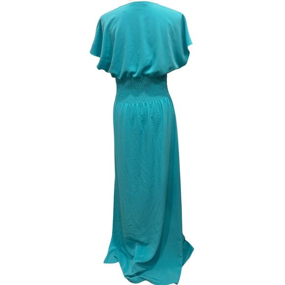 Draper James Mint Green Flutter Sleeve Shirred Blouson Maxi Dress Coastal Preppy - Picture 3 of 11